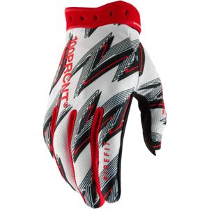 Guanti da motocross 100% Ridefit bianco-rosso