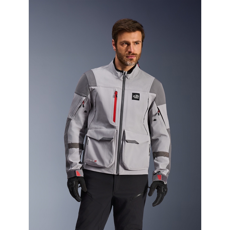 Giacca da moto Alpinestars Maxdura Drystar XF grigio chiaro-grigio scuro