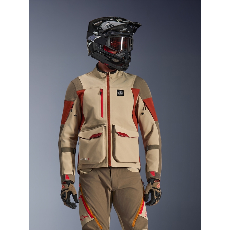 Giacca da moto Alpinestars Maxdura Drystar XF marrone-arancione