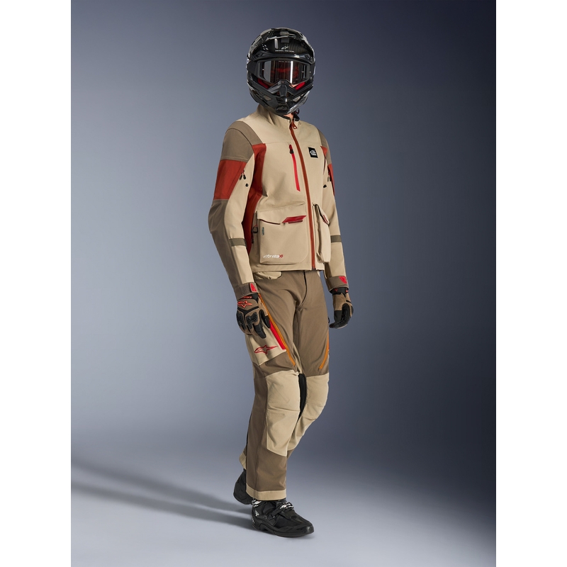 Giacca da moto Alpinestars Maxdura Drystar XF marrone-arancione
