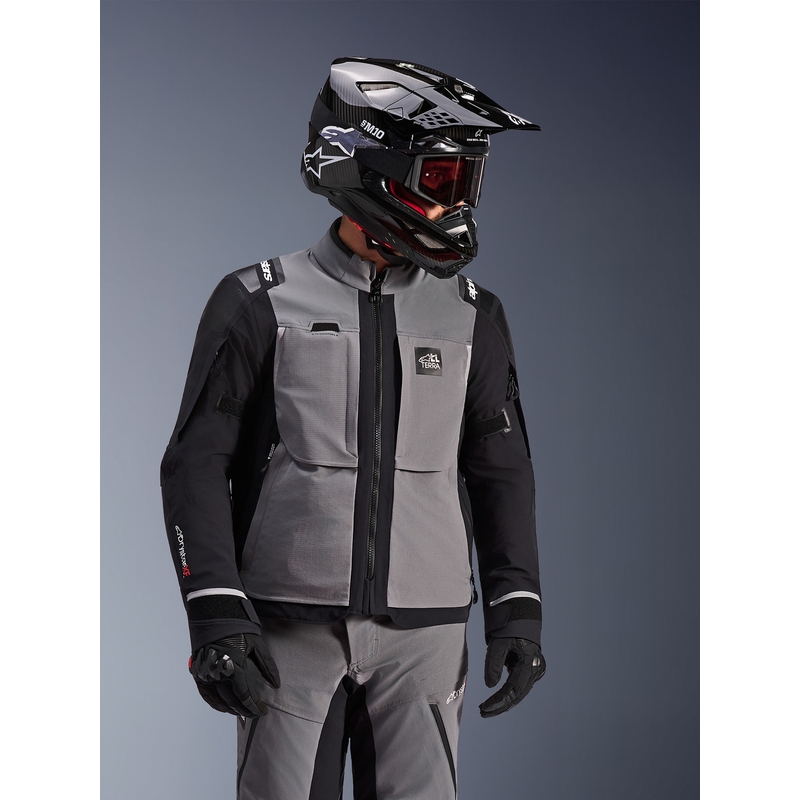 Giacca da moto Alpinestars Andes PRO Drystar XF grigio scuro-nero
