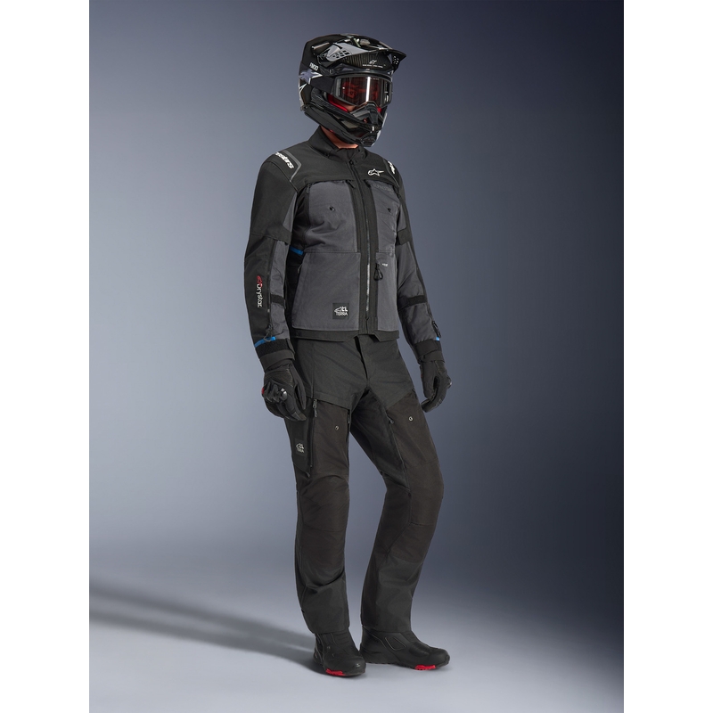Giacca da moto Alpinestars Cusco Drystar, nera e grigio scuro.
