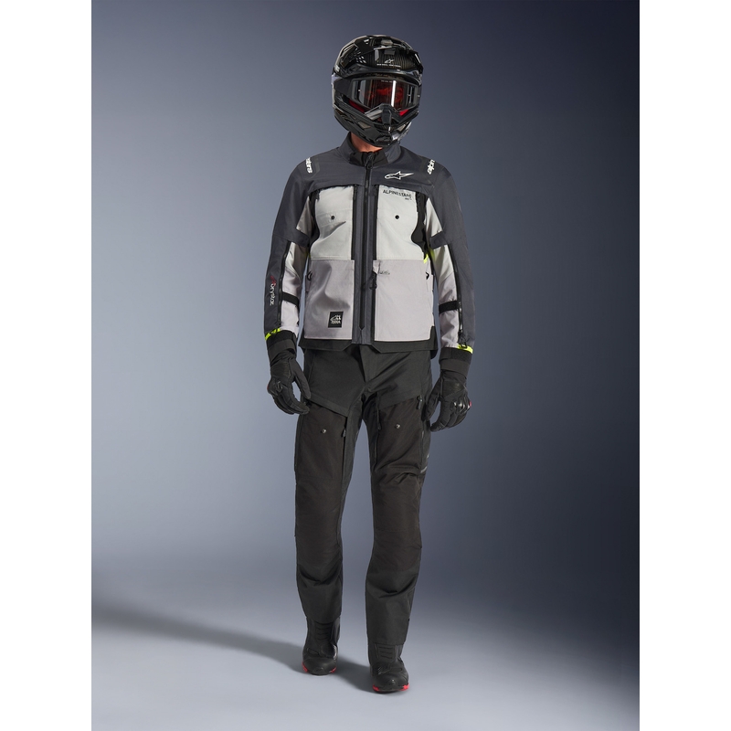 Giacca da moto Alpinestars Cusco Drystar grigio chiaro-azzurro chiaro-blu scuro