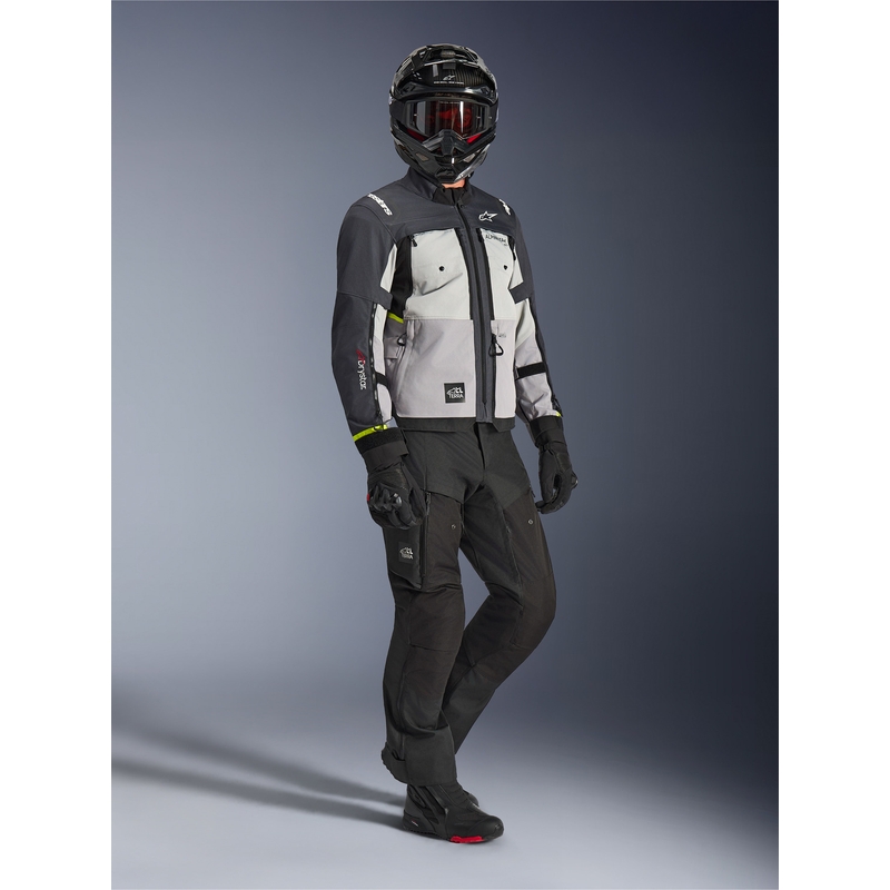 Giacca da moto Alpinestars Cusco Drystar grigio chiaro-azzurro chiaro-blu scuro