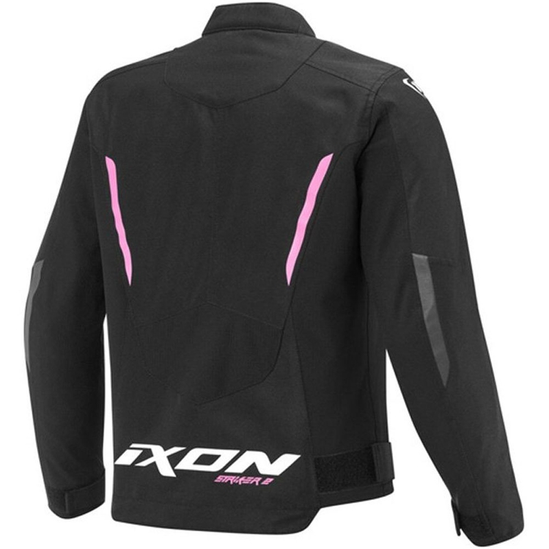 Giacca da motociclista per bambini IXON Striker 2 nero-rosa fluo