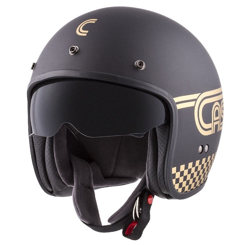 Casco moto aperto Cassida Oxygen Rondo nero e oro