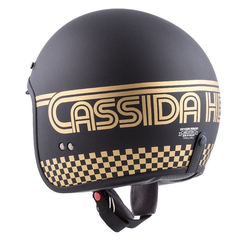 Casco moto aperto Cassida Oxygen Rondo nero e oro