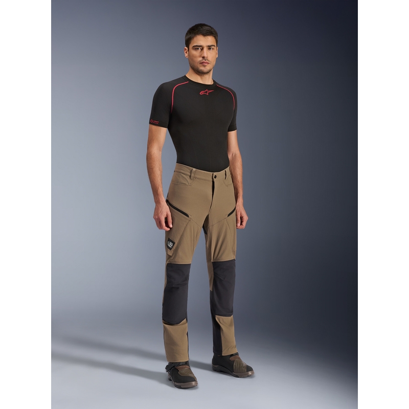 Pantaloni da moto Alpinestars Explore AST marrone-nero