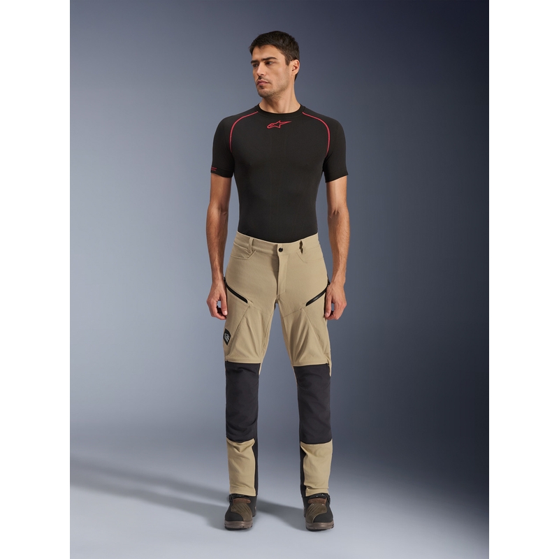 Pantaloni da moto Alpinestars Explore AST marrone chiaro-nero