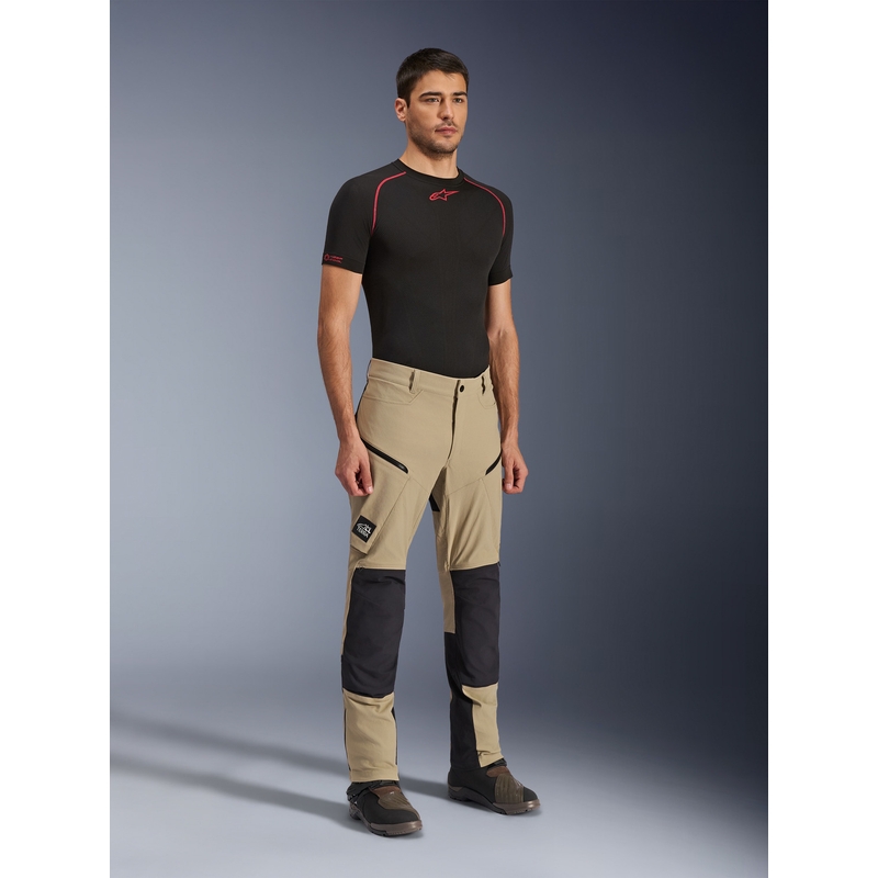 Pantaloni da moto Alpinestars Explore AST marrone chiaro-nero