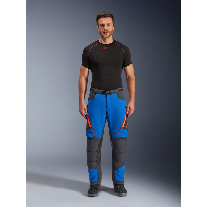 Pantaloni da moto Alpinestars Maxdura Dual blu-grigio scuro-arancione