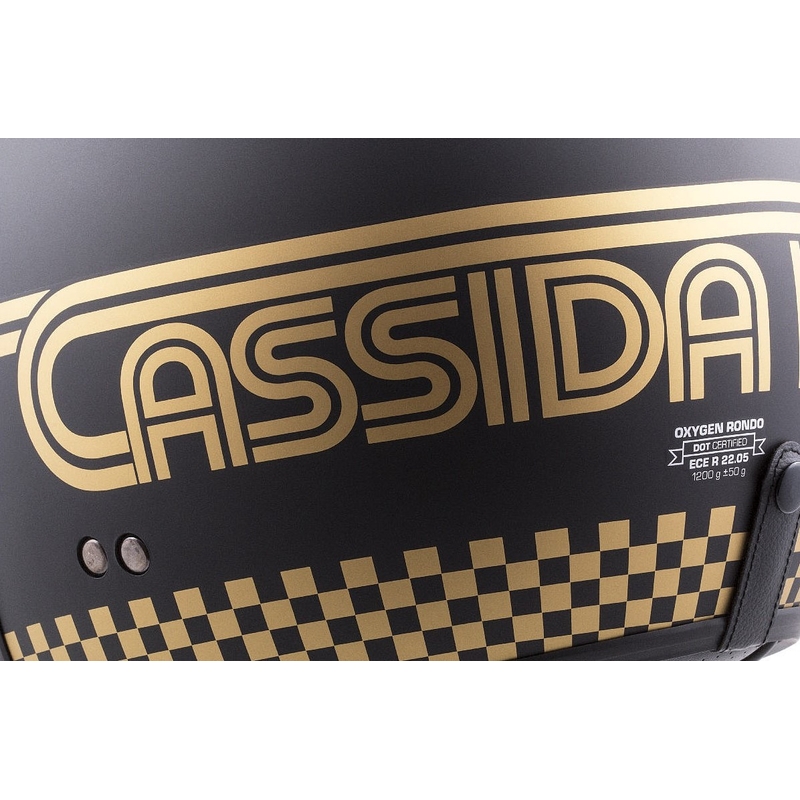 Casco moto aperto Cassida Oxygen Rondo nero e oro