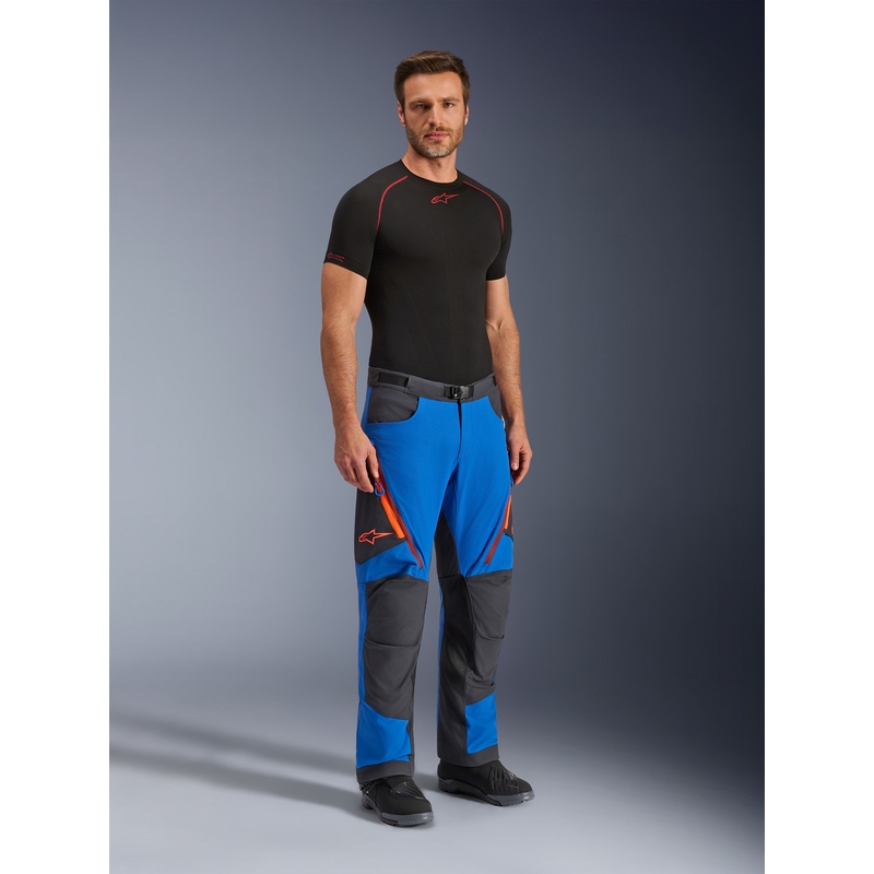 Pantaloni da moto Alpinestars Maxdura Dual blu-grigio scuro-arancione
