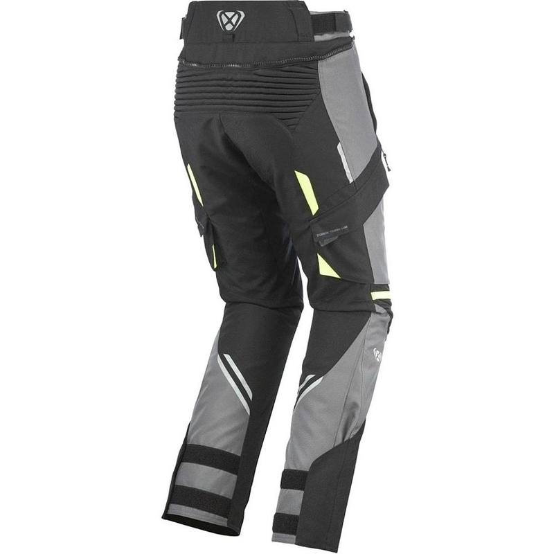 Pantaloni da moto IXON Midgard PT nero-grigio-giallo fluo