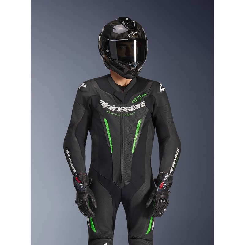 Tuta da moto intera Alpinestars GP FORCE V2 nero-verde