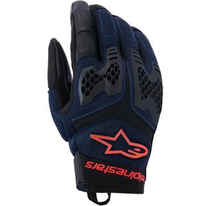 Guanti da moto Alpinestars Manti Air blu scuro-rosso fluo-nero