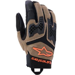 Guanti da moto Alpinestars Manti Air color kaki scuro-nero-arancione fluo