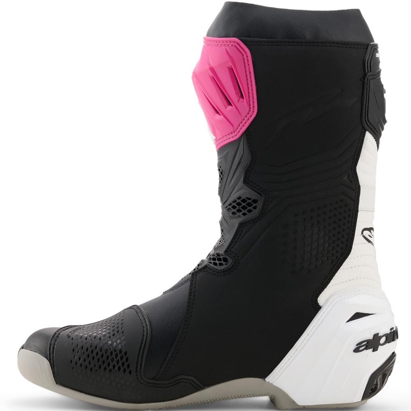 Stivali da moto Alpinestars Supertech R neri-bianchi-rosa-gialli