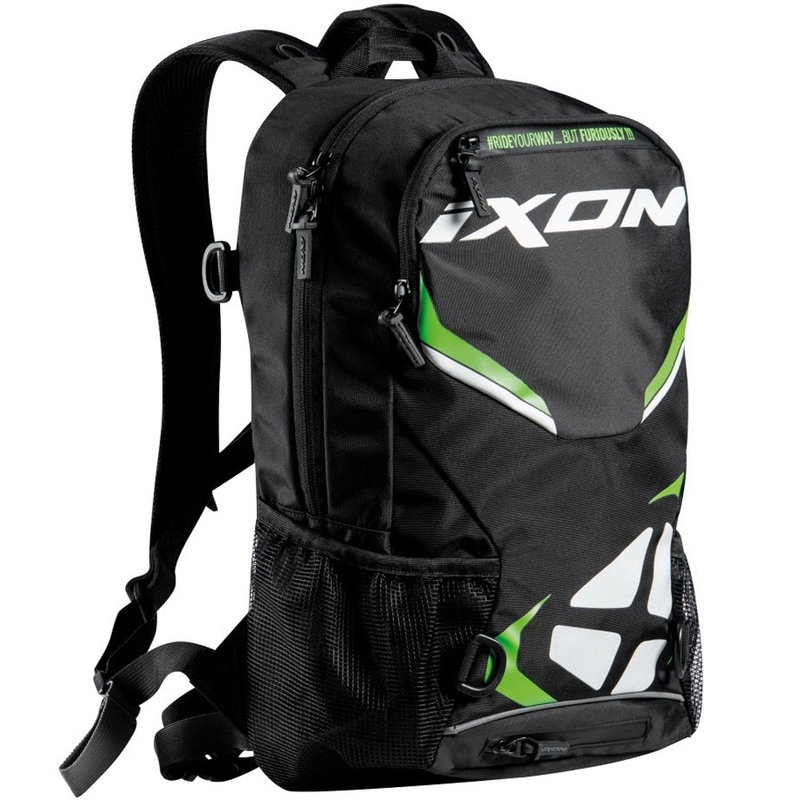 Zaino da moto IXON R-Tension 23 nero-bianco-verde