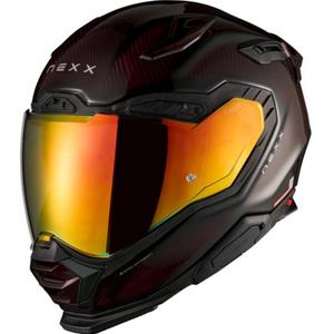 Casco integrale da moto Nexx X.WST3 Lava Carbon, colore rosso.