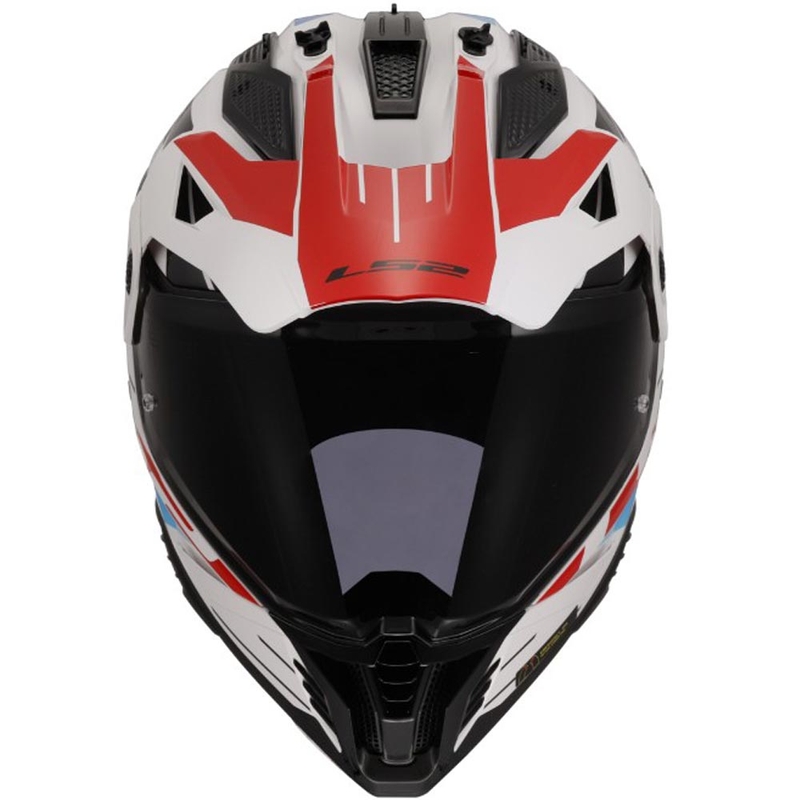 Casco da moto Enduro LS2 MX702 PIONEER II NAMIB bianco-blu-rosso
