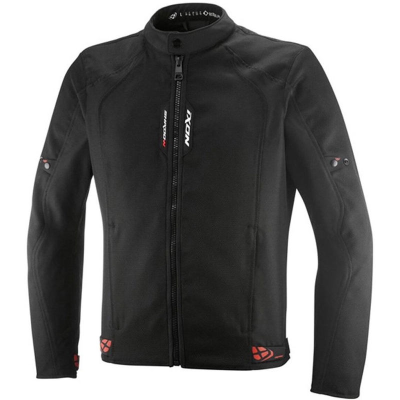 Giacca da moto IXON Shadow nero-bianco-rosso fluo