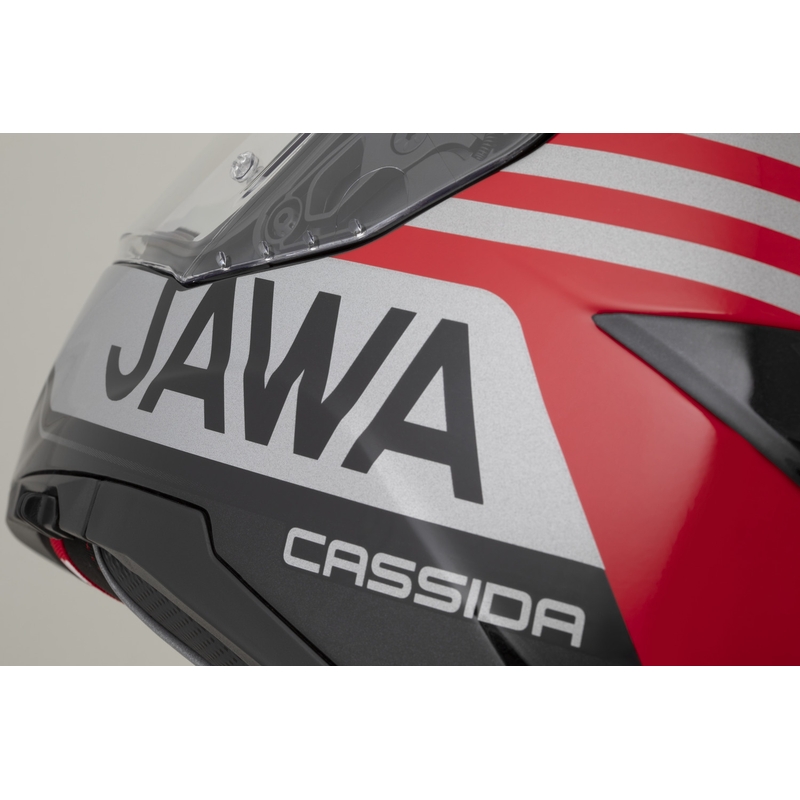 Casco integrale da moto Cassida Integral GT 2.1 Jawa Sport nero-rosso perla-argento