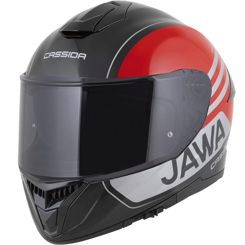 Casco integrale da moto Cassida Integral GT 2.1 Jawa Sport nero-rosso perla-argento