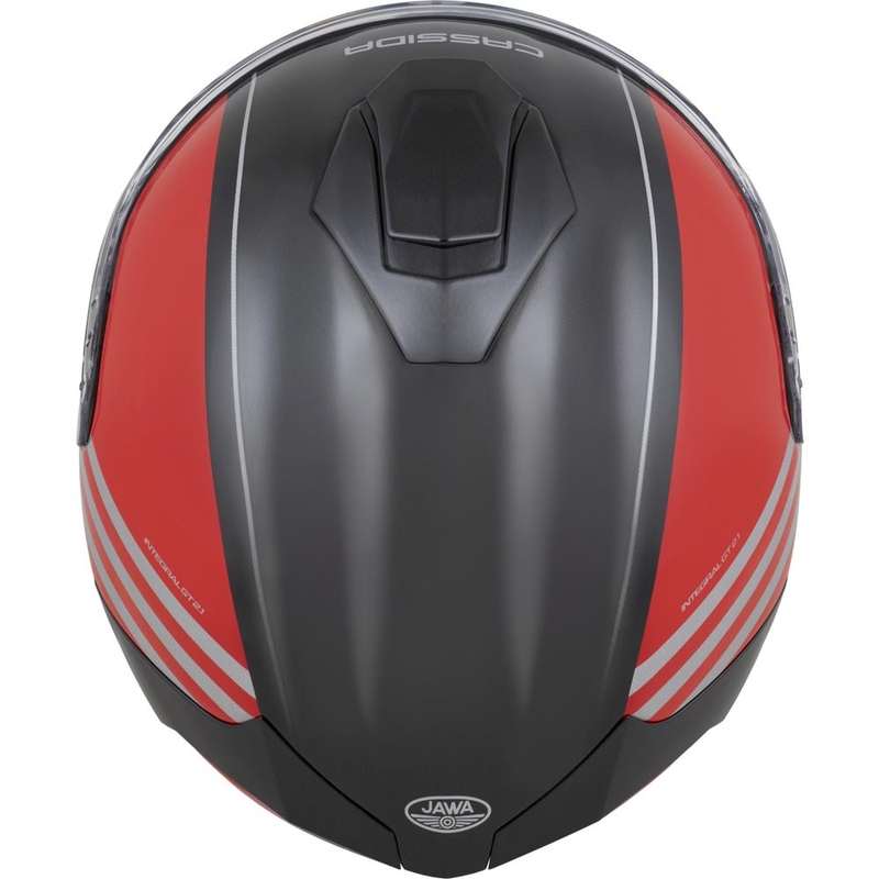 Casco integrale da moto Cassida Integral GT 2.1 Jawa Sport nero-rosso perla-argento