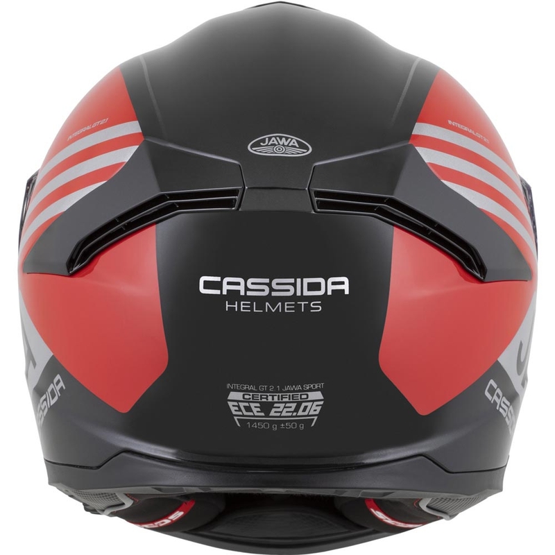 Casco integrale da moto Cassida Integral GT 2.1 Jawa Sport nero-rosso perla-argento