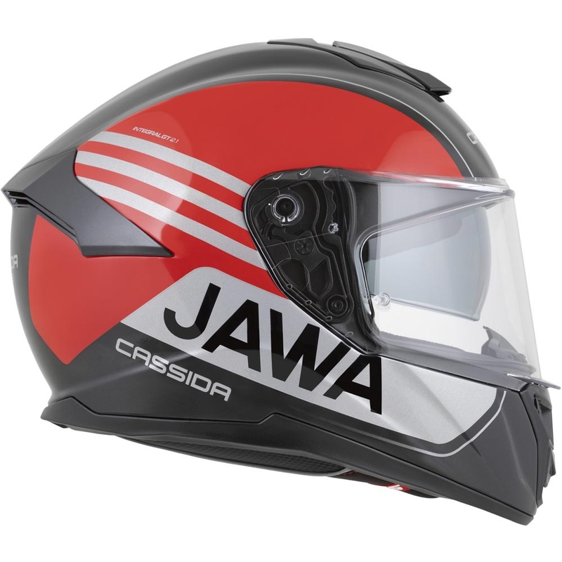 Casco integrale da moto Cassida Integral GT 2.1 Jawa Sport nero-rosso perla-argento