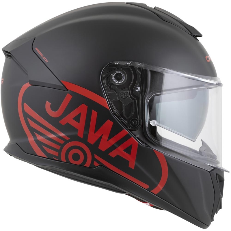 Casco integrale da moto Cassida GT 2.1 Jawa Solid, nero opaco-rosso lucido