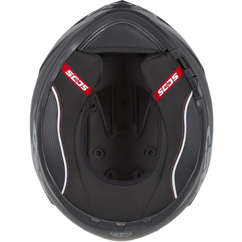 Casco integrale da moto Cassida GT 2.1 Jawa Solid, nero opaco-rosso lucido