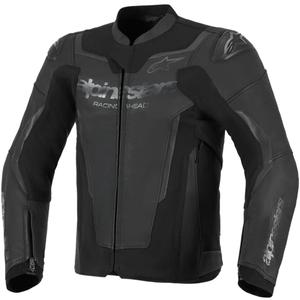 Giacca da moto in pelle Alpinestars GP Force V2 nera-nera