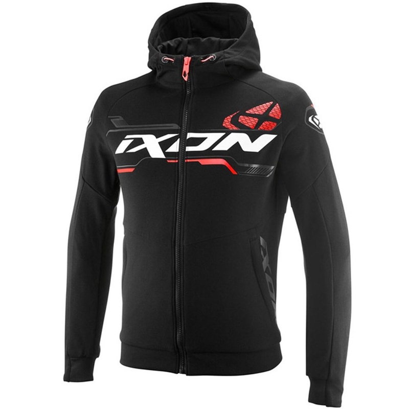 Felpa da motociclista IXON Touchdown Ultra nera-bianca-rossa