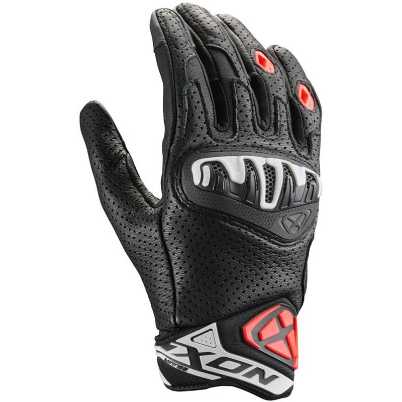 Guanti da moto in pelle IXON Mirage nero-bianco-rosso