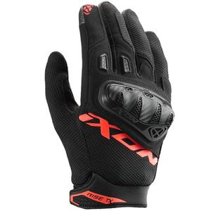 Guanti da moto IXON Rise TX nero-rosso fluo