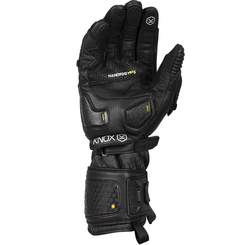 Guanti da moto Knox Handroid All Black Mk5 neri
