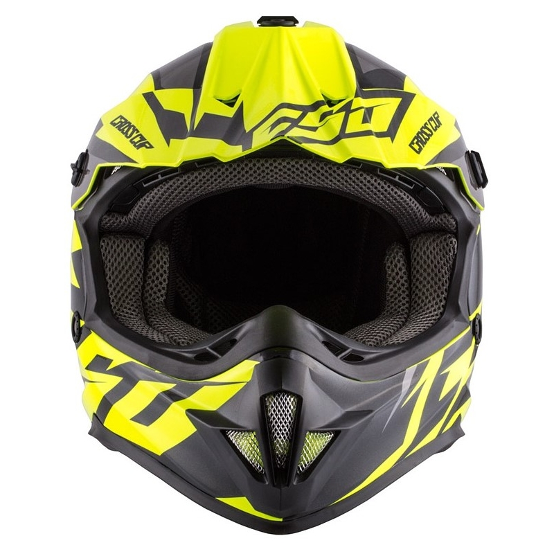 Casco da motocross per bambini Cassida Cross Cup Two nero-grigio-giallo fluo