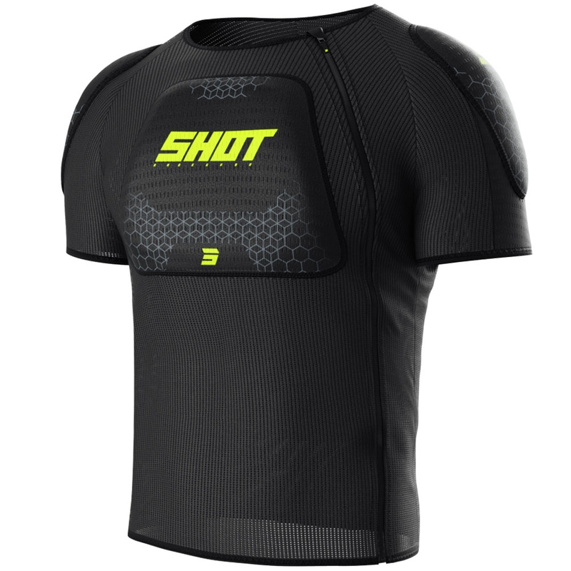 Body protettivo per bambini Shot Airlight T-shirt nero-giallo fluo