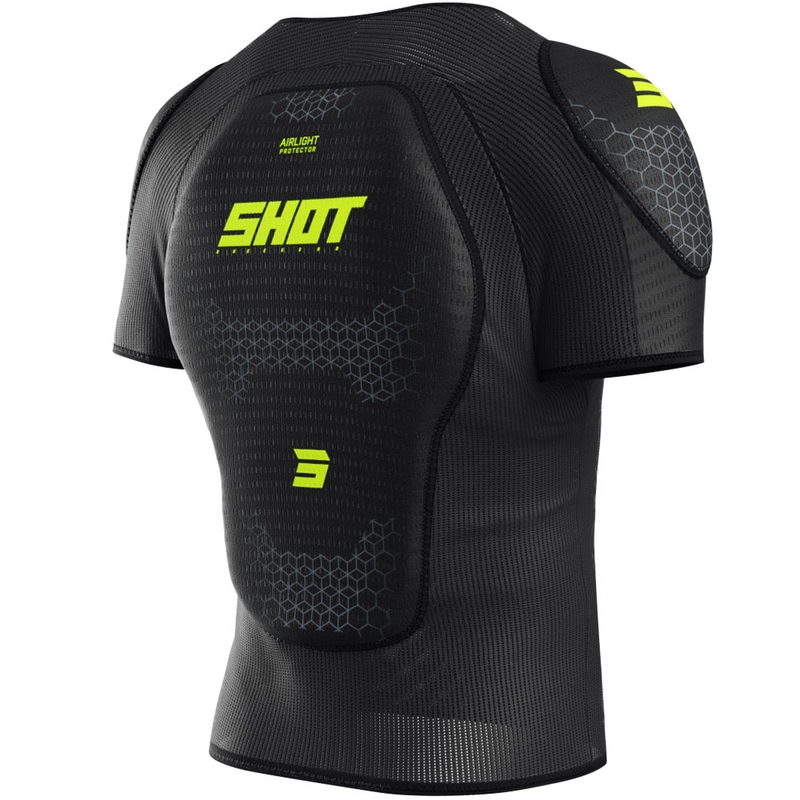 Body protettivo per bambini Shot Airlight T-shirt nero-giallo fluo