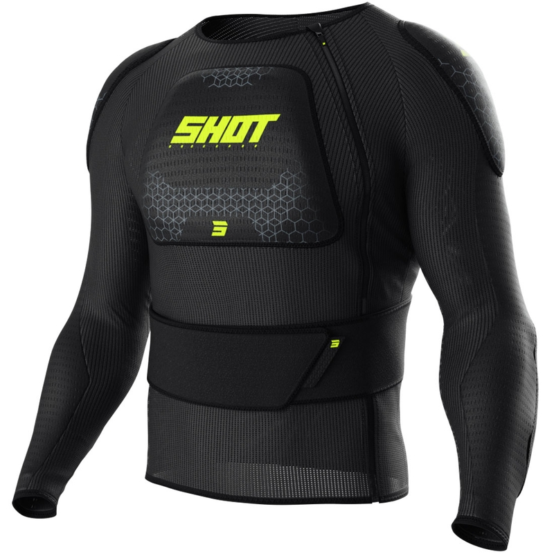 Body protettivo per bambini Shot Airlight nero-giallo fluo