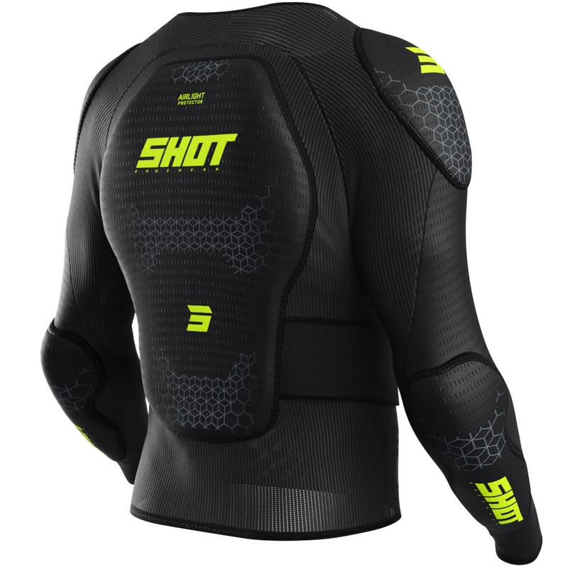 Body protettivo per bambini Shot Airlight nero-giallo fluo