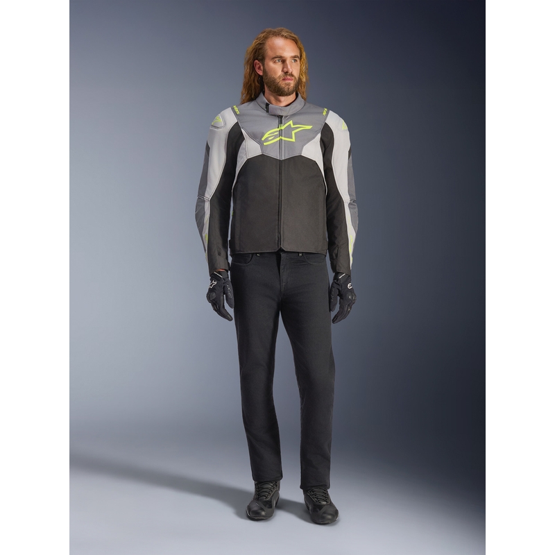 Giacca da moto impermeabile Alpinestars T-JAWS V4 Nero-Grigio chiaro-Grigio