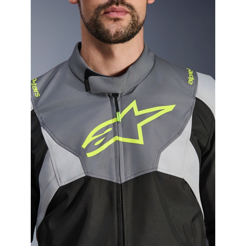 Giacca da moto impermeabile Alpinestars T-JAWS V4 Nero-Grigio chiaro-Grigio