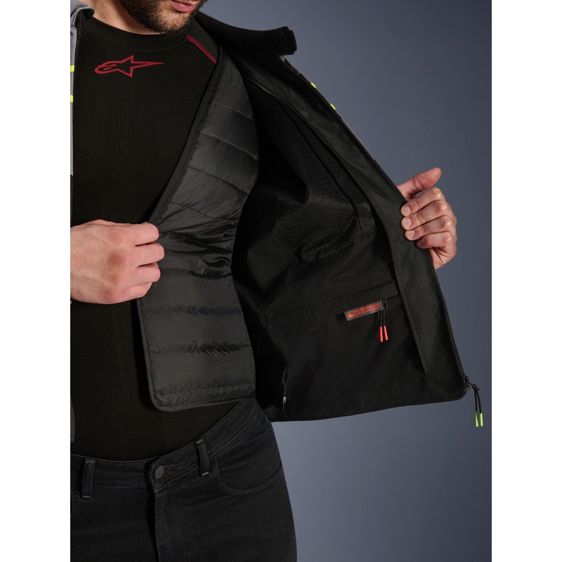 Giacca da moto impermeabile Alpinestars T-JAWS V4 Nero-Grigio chiaro-Grigio