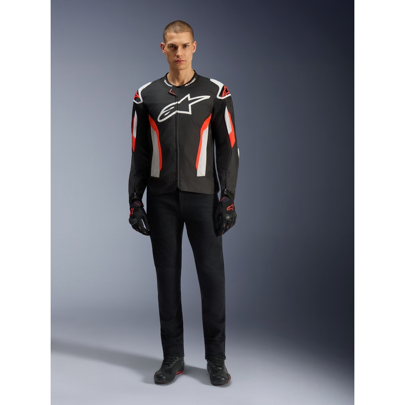 Giacca da moto Alpinestars T-GP AIR nero-rosso fluo
