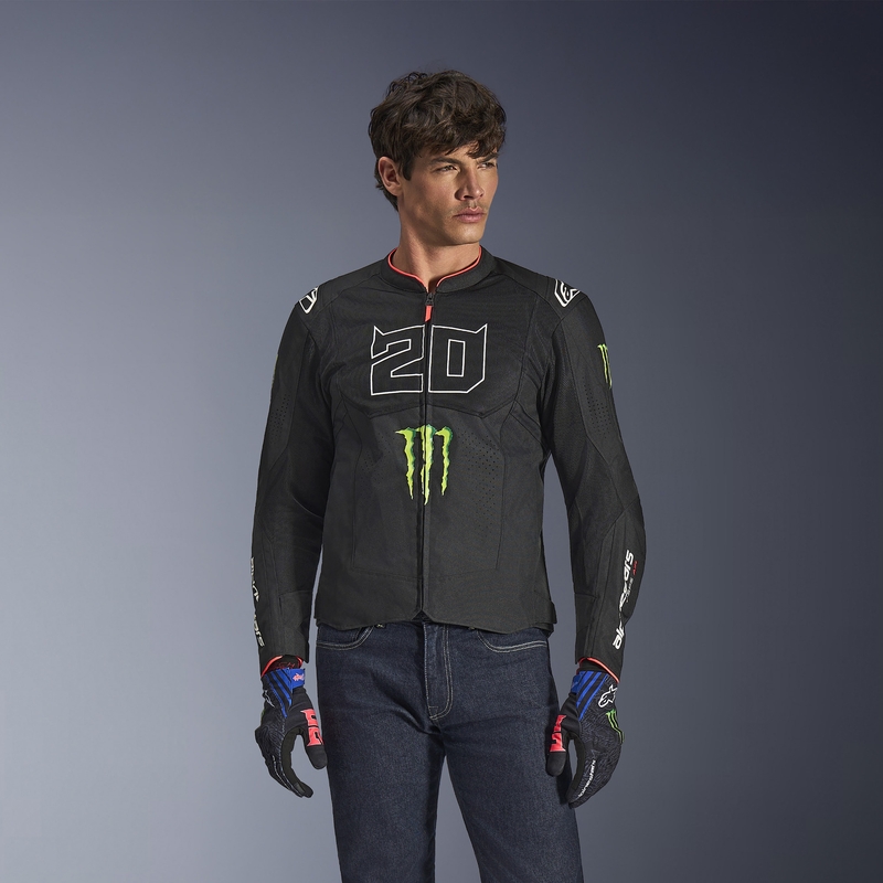 Giacca da moto Alpinestars T-SPS Air V2 Monster FQ20, collezione bianco e nero