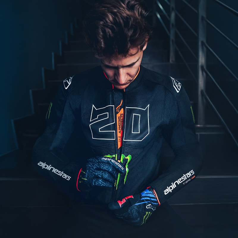 Giacca da moto Alpinestars T-SPS Air V2 Monster FQ20, collezione bianco e nero