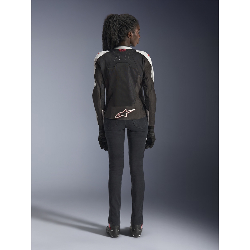 Giacca da moto da donna Alpinestars Stella SMX Air grigio chiaro-nero-rosa